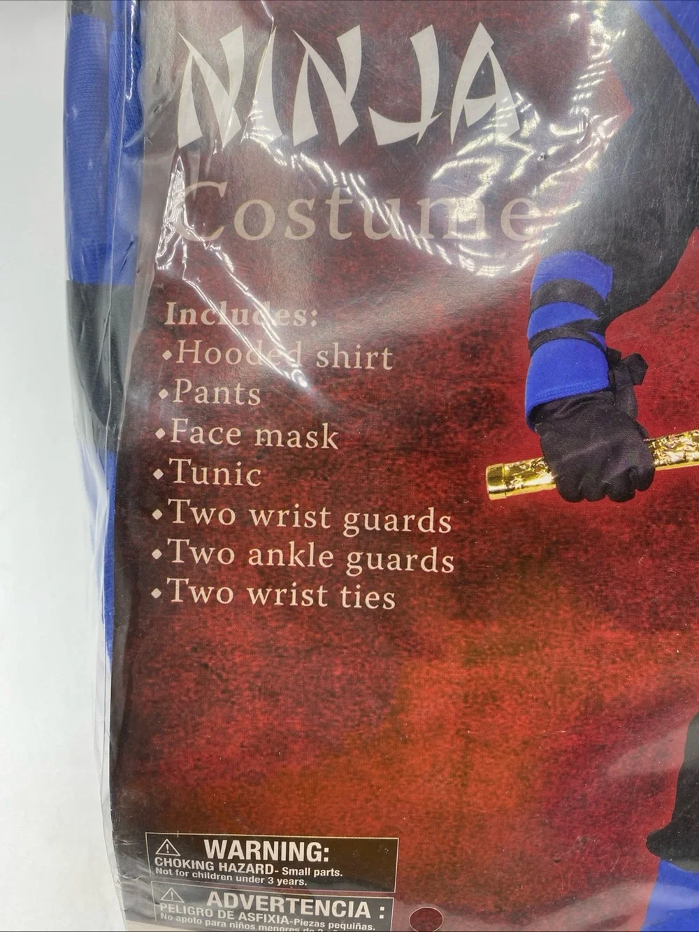 Ninja Costume Blue Black Fun World Child Boys L 10-12 Halloween No Sword